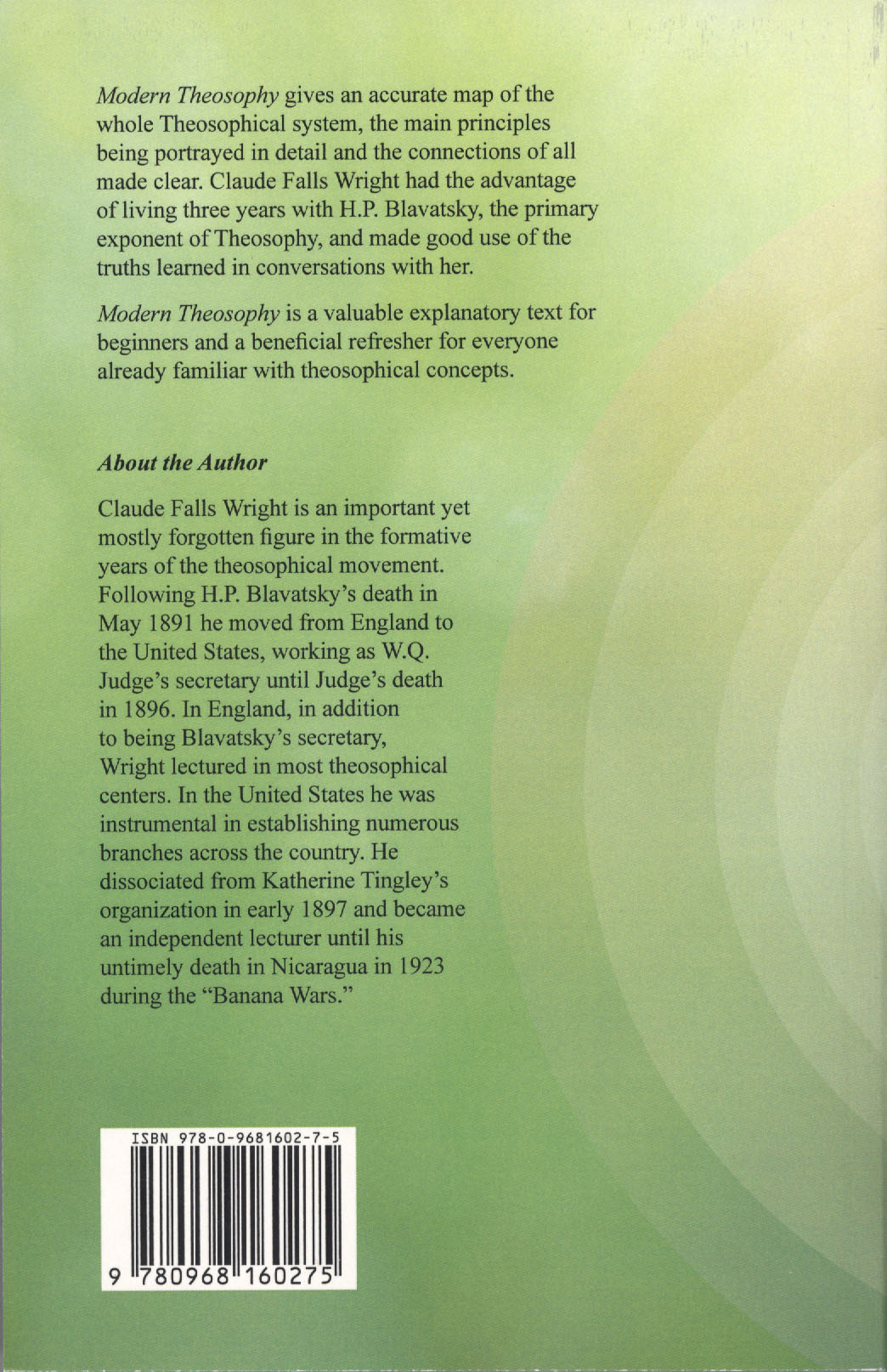 Modern Theosophy - back cover